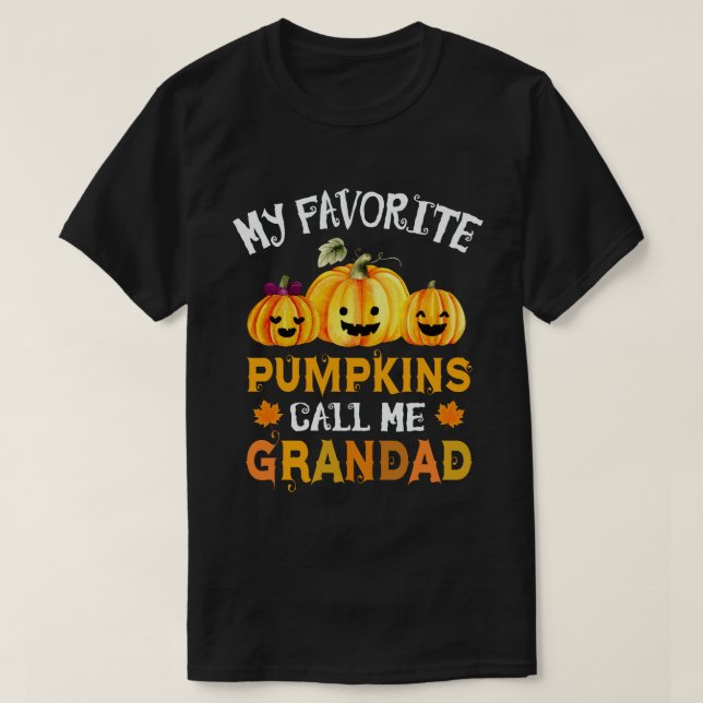 My Favourite Pumpkins Call Me Grandad Halloween T-Shirt (Design Front)