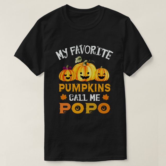 My Favourite Pumpkins Call Me Popo Funny Halloween T-Shirt (Design Front)