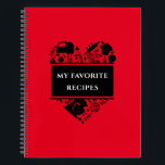 My Favourite Recipes Baking Cooking Recipe Notebook<br><div class="desc">My Favourite Recipes. An elegant recipe notebook for a woman, man, boy or girl to fill in with their favourite recipes. The completed notebook can also be given by a mum or dad to their daughter or son to treasure as a family keepsake. The text of the cooking design is...</div>