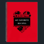 My Favourite Recipes Baking Cooking Recipe Notebook<br><div class="desc">My Favourite Recipes. An elegant recipe notebook for a woman, man, boy or girl to fill in with their favourite recipes. The completed notebook can also be given by a mum or dad to their daughter or son to treasure as a family keepsake. The text of the cooking design is...</div>