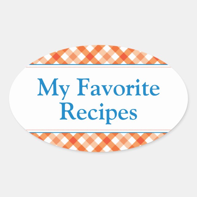 My Favourite Recipes Oval Sticker (Front)