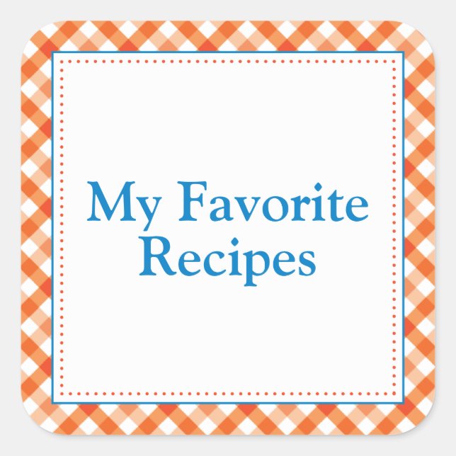 My Favourite Recipes Square Sticker (Front)