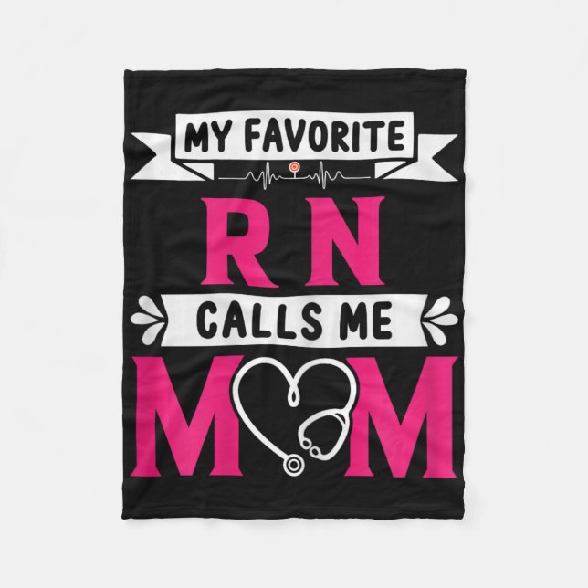 My Favourite Rn Registered Nurse Calls Me Mum Moth Fleece Blanket (Front)
