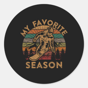 My Favourite Season Snowboard Gift Winter Ski Snow Classic Round Sticker