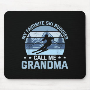 My Favourite Ski Buddies Call Me Grandma Skiing Gr Mouse Mat