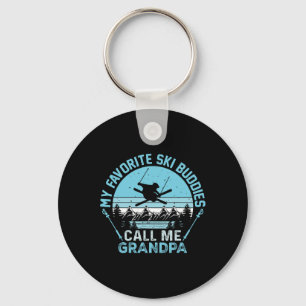 My Favourite Ski Buddies Call Me Grandpa Funny Ski Key Ring