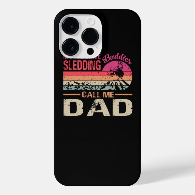My Favourite Sledding Buddies Call Me Dad Snowmobi iPhone Case (Back)