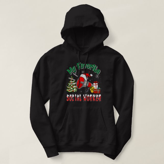 My Favourite Social Worker Christmas Santa Lover F Hoodie (Design Front)