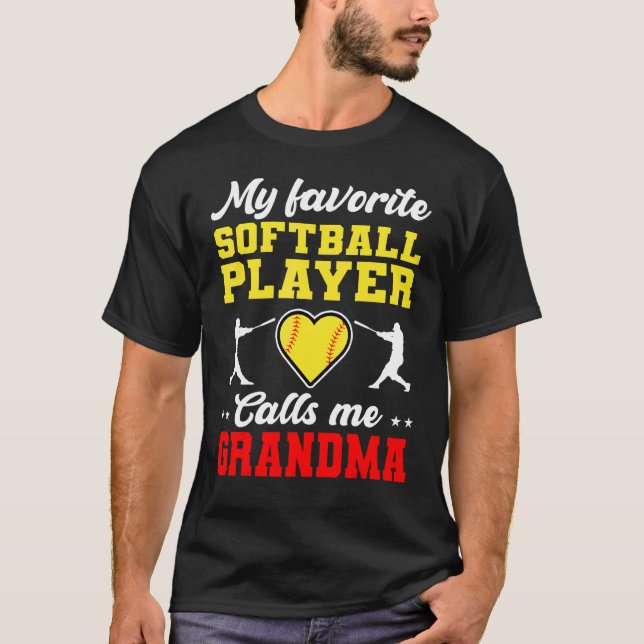 My Favourite Softball Player Calls Me Grandma Moth T-Shirt (Front)