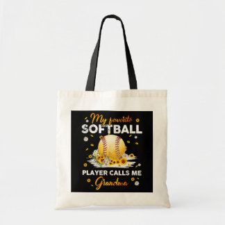 My Favourite Softball Player Calls Me Grandma Tote Bag