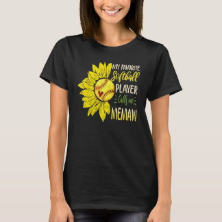 My Favourite Softball Player Calls Me Memaw Sunflo T-Shirt