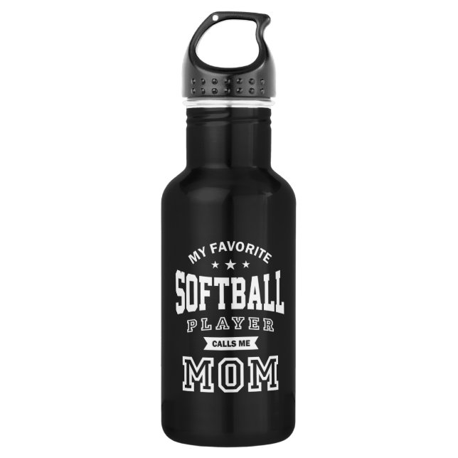 My Favourite Softball Player Calls Me Mum 532 Ml Water Bottle (Front)
