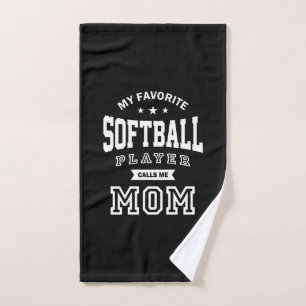 My Favourite Softball Player Calls Me Mum Hand Towel