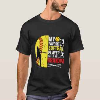 My Favourite Softball Player Grandpa Softball Gran T-Shirt