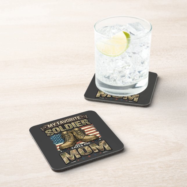 My favourite soldier calls me mum coaster (Right Side)