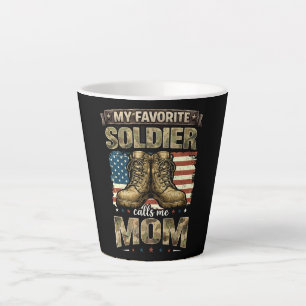 My favourite soldier calls me mum latte mug