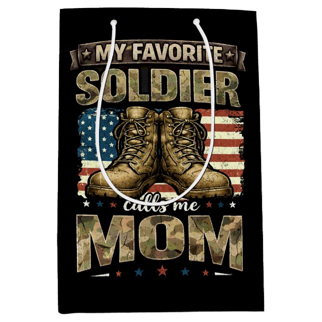 My favourite soldier calls me mum medium gift bag (Front)