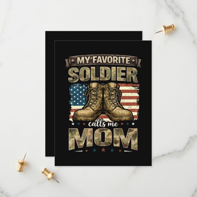 My favourite soldier calls me mum save the date (Front/Back In Situ)
