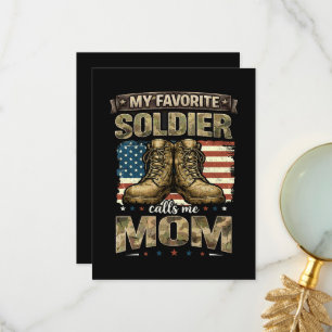 My favourite soldier calls me mum thank you card