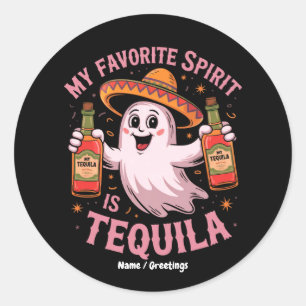 My Favourite Spirit Is Tequila Halloween Drinking Classic Round Sticker
