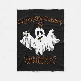 My Favourite Spirit Is Whiskey Boo Groovy Cute Gho Fleece Blanket
