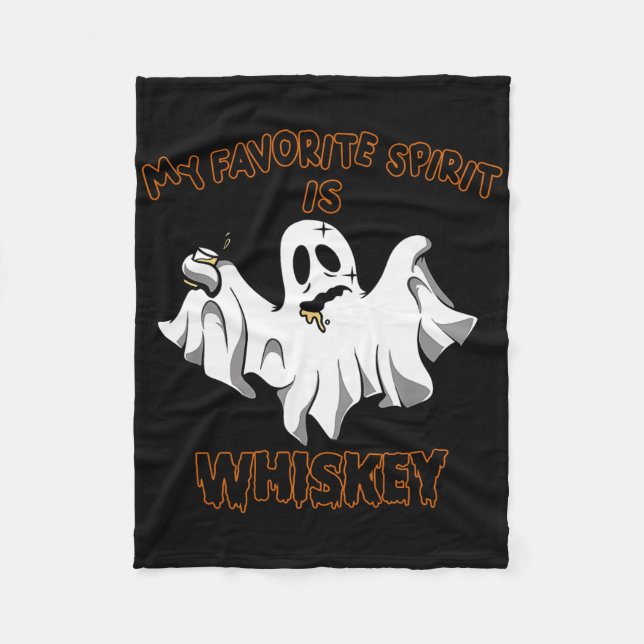 My Favourite Spirit Is Whiskey Boo Groovy Cute Gho Fleece Blanket (Front)