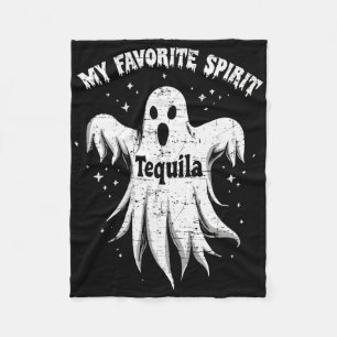 My Favourite Spirit Tequila Drinking Ghost Hallowe Fleece Blanket