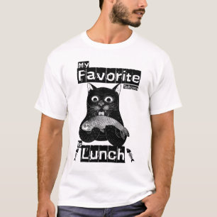 My Favourite Subject Is Lunch Funny Cat  T-Shirt