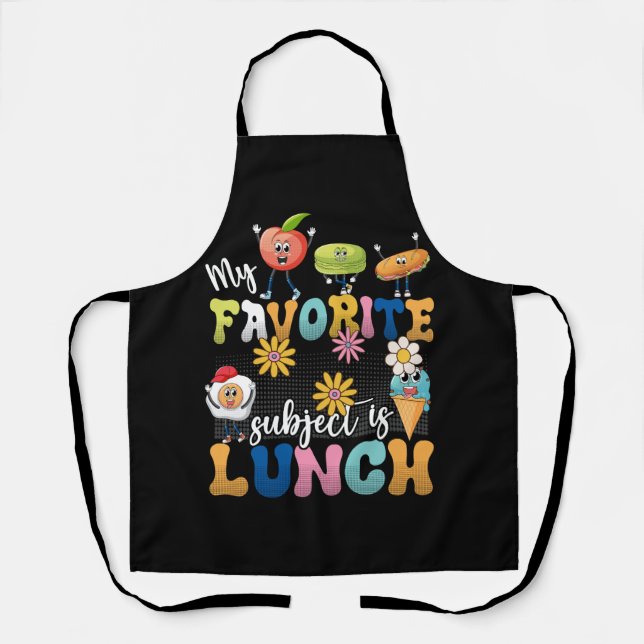 My Favourite Subject Is Lunch Lady Cafeteria Crew  Apron (Front)