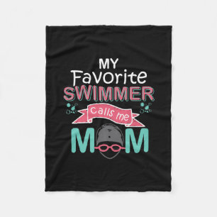 My Favourite Swimmer Calls Me Mum Funny Swimming Fleece Blanket
