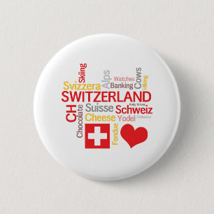 My Favourite Swiss Things Funny 6 Cm Round Badge