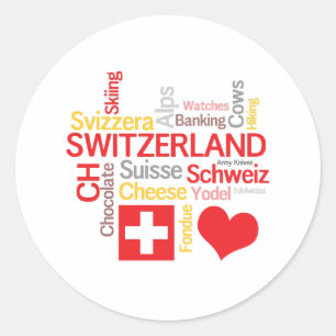 My Favourite Swiss Things Funny Classic Round Sticker