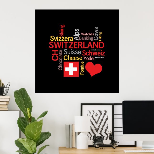 My Favourite Swiss Things Funny Poster (Home Office)