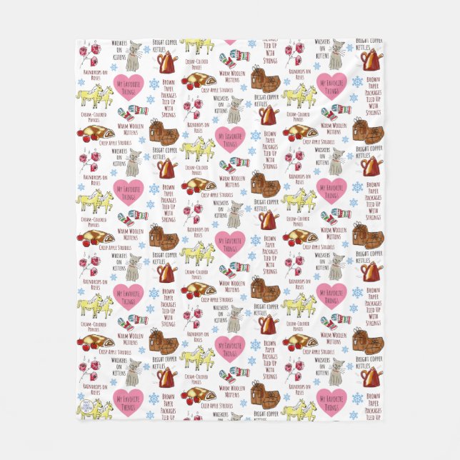 My Favourite Things Cute Cosy The Sound of Music  Fleece Blanket (Front)