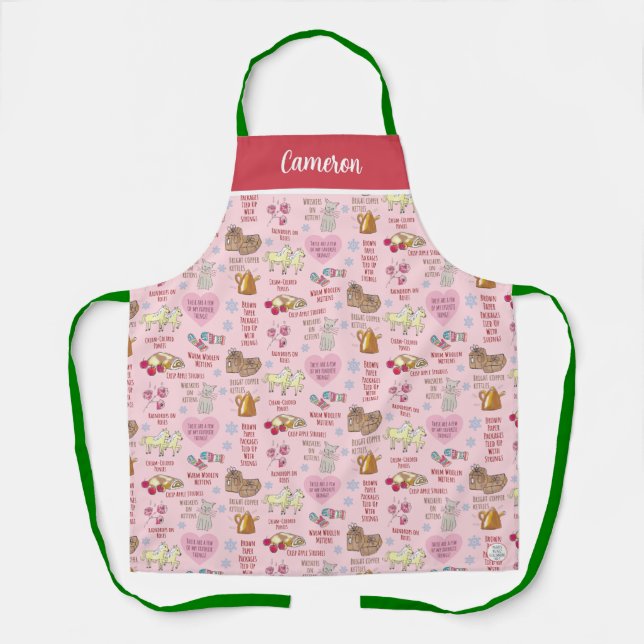 My Favourite Things Cute Nostalgic Retro Christmas Apron (Front)