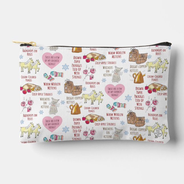 My Favourite Things Cute Sound of Music Christmas Accessory Pouch (Front)