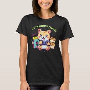 My Favourite Things Gamer Cat Gaming Coffee & The  T-Shirt