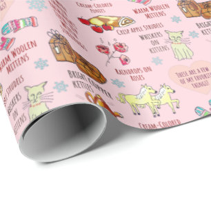 My Favourite Things Hand Drawn Christmas Retro Pin Wrapping Paper