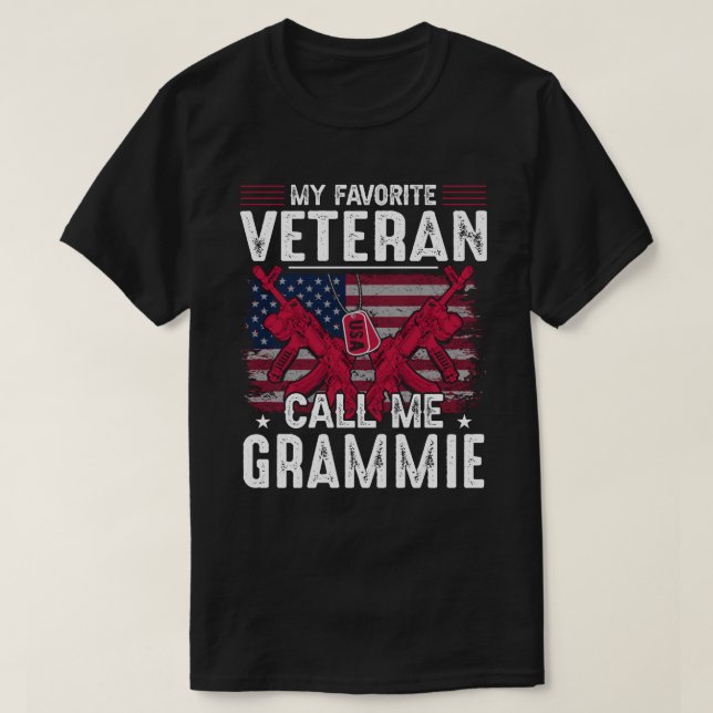 My Favourite Veteran Call Me GRAMMIE Veteran Day T-Shirt (Design Front)