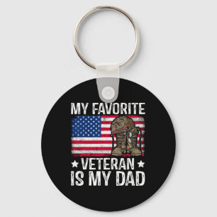My Favourite Veteran Is My Dad Army Military Veter Key Ring