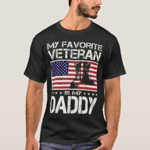 My Favourite Veteran Is My Daddy US Flag Father Da T-Shirt