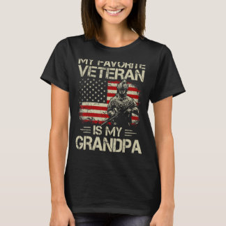My Favourite Veteran Is My Grandpa Combat Boots Am T-Shirt