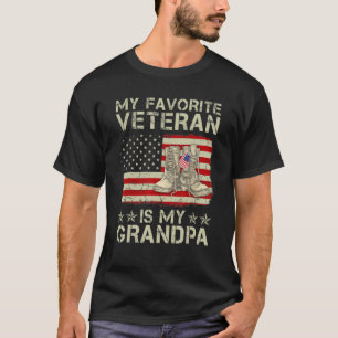 My Favourite Veteran Is My Grandpa Combat Boots Am T-Shirt