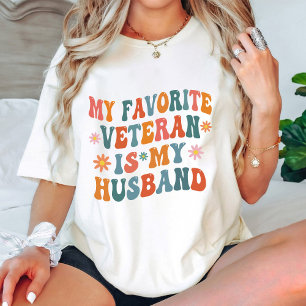 My Favourite Veteran Is My Husband Modern Groovy T-Shirt