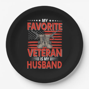 my favourite veteran is my husband paper plate