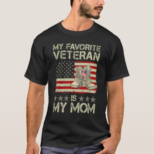 My Favourite Veteran Is My Mum Combat Boots Americ T-Shirt