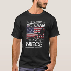 My Favourite Veteran Is My Niece  Flag Mother Vete T-Shirt