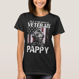 My Favourite Veteran Is My Pappy Usa Flag T-Shirt