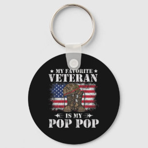 My Favourite Veteran Is My Pop Pop Proud Son Daugh Key Ring