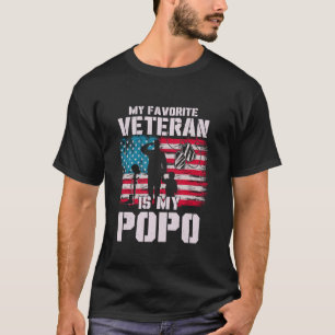 My Favourite Veteran Is My Popo American Flag Fath T-Shirt